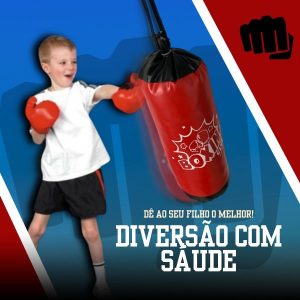 Saco De Pancada Boxe Infantil Crianças + Luva Boxe Brinquedo