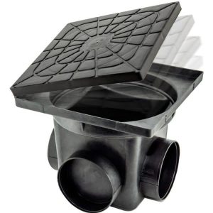 Caixa De Passagem Inspeção Esgoto elétrica gordura 4,5 Litros Cor Preto 254mm Plástico resistente