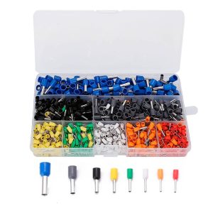 Kit 800 Peças Conector Terminal Tubular Ilhós Eletrônica 8 Modelos Coloridos