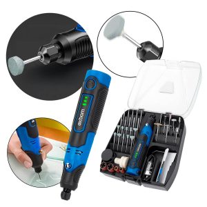 Microrretífica Portátil 57 em 1 – Sem Fio, USB-C, 3 Velocidades e Acessórios para Corte, Polimento e Gravação