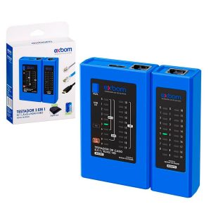 Testador de Cabos 3 em 1 RJ11 RJ45 HDMI – Diagnóstico Rápido, LED Indicativo e Alimentação USB ou Bateria