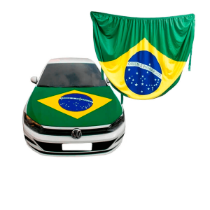 Bandeira do Brasil Patriota para Capô de Carro 190x80 cm em Poliéster com Elástico para Ajuste Ideal em Eventos e Carreatas