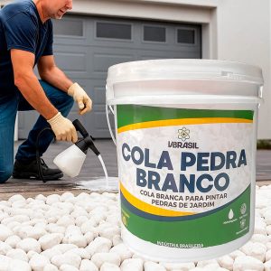 Cola Pedra Branco 10 litros Fixa E Colore Calçadas E Jardins