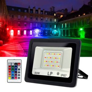 Refletor Led Colorido 50w Bivolt Casa Festas E Eventos