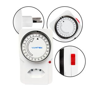 Timer Temporizador Analógico Bivolt 110V 220V com 48 Programações Diárias para Controle Automático de Iluminação e Eletrodomésticos