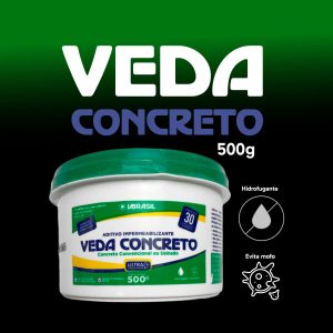 Veda Concreto Impermeabiliza Contra Umidade Infiltração 500g