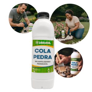 Cola Pedra Selante Líquido impermeável Fixação de Pedras Alta Resistência e Durabilidade 1 Litro